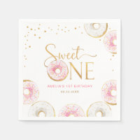 Pink Gold Donuts Sweet One 1st Birthday