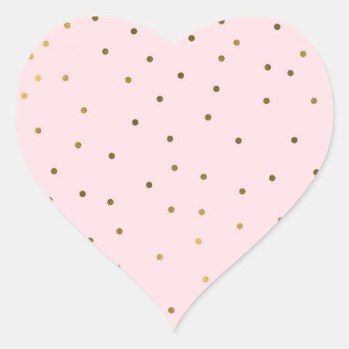 Pink Gold Dots Confetti Celebration Bridal Shower Heart Sticker