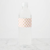 Pink Gold Dots Floral Water Bottle Label (Back)