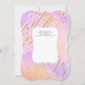 Pink Gold Drip Glitter Unicorn Baby Girl Shower Invitation (Back)