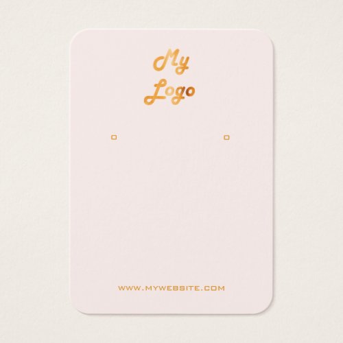 Pink gold earring jewelry photo logo display card