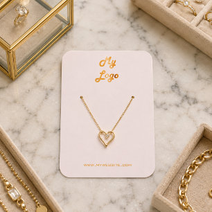 Pink gold earring jewelry photo logo display card