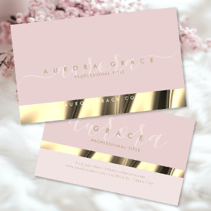Pink Gold Elegance Business Card