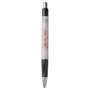Pink & Gold Elegant Paint Purple Name Pen