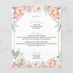 Pink & Gold Elegant Quinceañera Menu