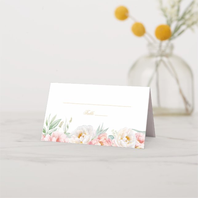 Pink & Gold Elegant Quinceañera Place Card (Front)