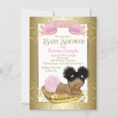 Pink Gold Ethnic Girl Baby Shower Invitations (Front)