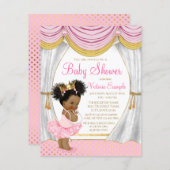 Pink Gold Ethnic Princess Baby Shower Invitation (Front/Back)