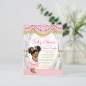 Pink Gold Ethnic Princess Baby Shower Invitation (Standing Front)