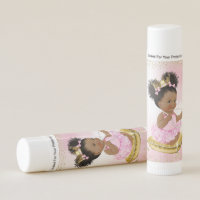 Pink Gold Ethnic Princess Baby Shower Lip Balm