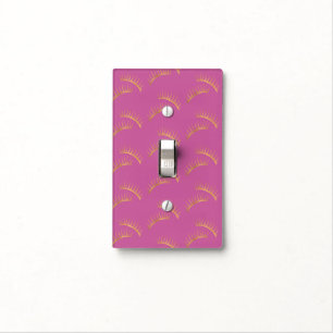Pink Gold Eyelashes Light Switch Cover