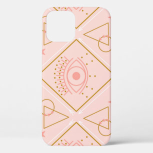 Pink Gold Eyes: Geometric Seamless Design iPhone 12 Case