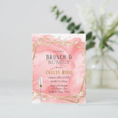 Pink Gold Fairytale Brunch & Bubbly Invitation (Standing Front)