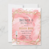 Pink Gold Fairytale Brunch & Bubbly Invitation (Front)