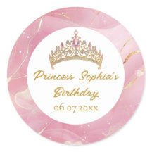Pink Gold Fairytale Princess Crown Birthday Party