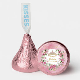 Pink Gold Fairytale Princess Crown Birthday Party Hershey®'s Kisses®