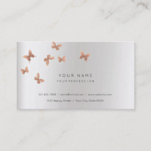Pink Gold Faux White Gray Cooper Vip Pearly Silver Business Card
