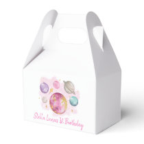 Pink Gold First Trip Around the Sun Girls Birthday Favor Boxes