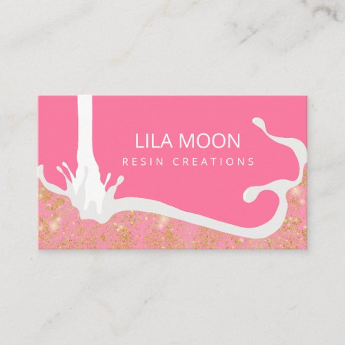 Pink Gold Fleck Resin Jewelry Business Card