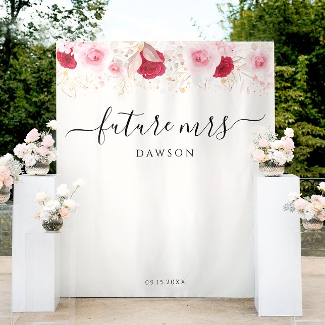 Pink Gold Floral Bridal Shower Backdrop (Creator Uploaded)