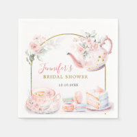Pink Gold Floral Bridal Shower Tea Party Paper