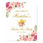 Pink Gold Floral Bridal Shower Tea Party Welcome