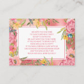 Kids Birthday Donation In Lieu of Gifts Enclosure Card