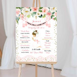 Pink Gold Floral Girl First Communion Sign at Zazzle