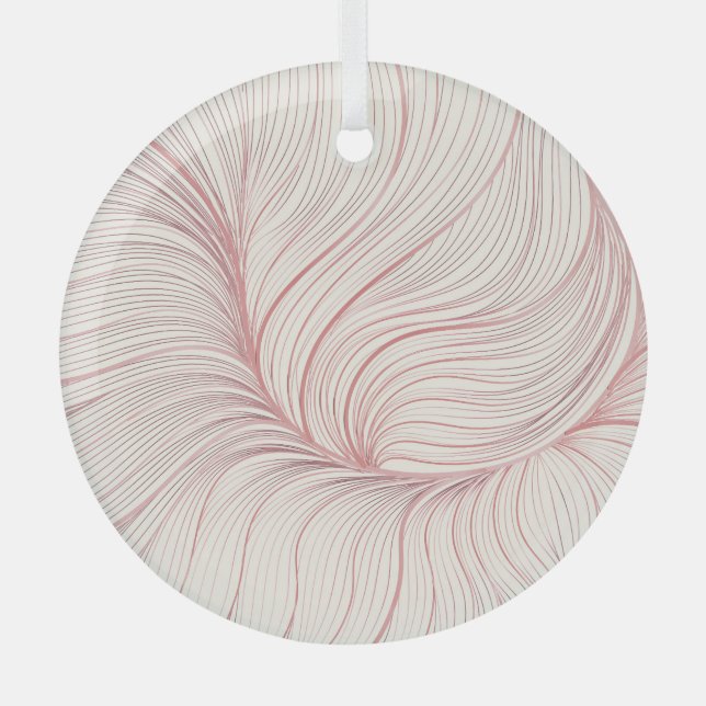 Pink Gold Floral: Luxury Pattern Glass Ornament (Front)