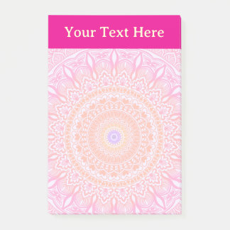 Pink Gold Floral Mandala Personalized Notepad
