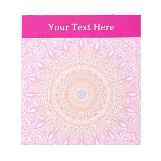 Pink Gold Floral Mandala Personalized Notepad