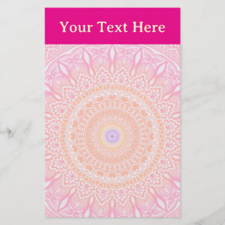 Pink Gold Floral Mandala Personalized Notepad Stationery