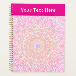 Pink Gold Floral Mandala Personalized Planner
