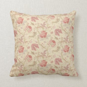 Pink & Gold Floral Pillow by HannahMaria at Zazzle