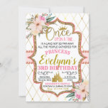 Pink Gold Floral Princess Birthday Invitation at Zazzle
