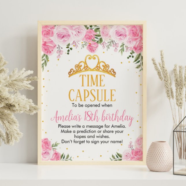 Pink Gold Floral Princess Crown Time Capsule Poster (Creator Uploaded)