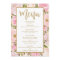Pink & Gold Floral Wedding Menu Template Card