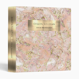 Pink Gold Fluid Marble Binder