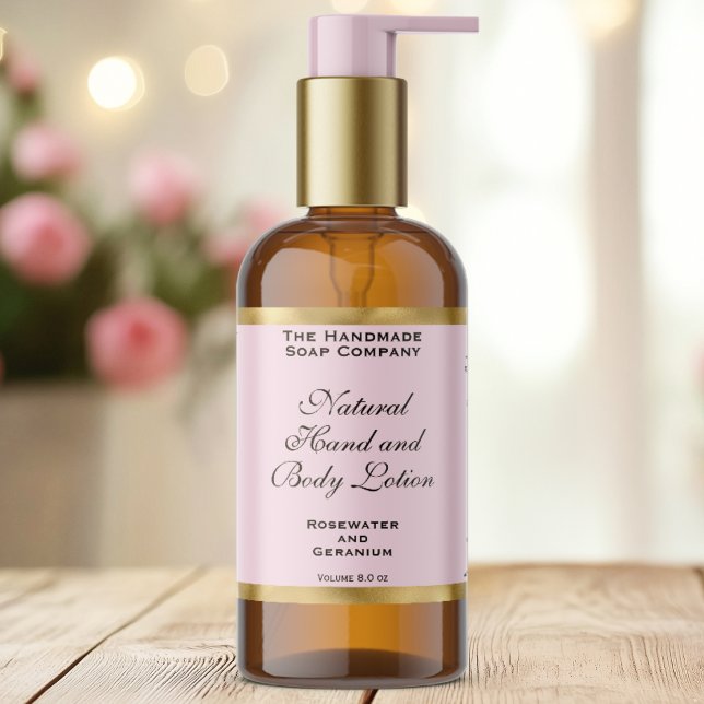 Pink & Gold Foil Cosmetics Bottle Label (Creator Uploaded)