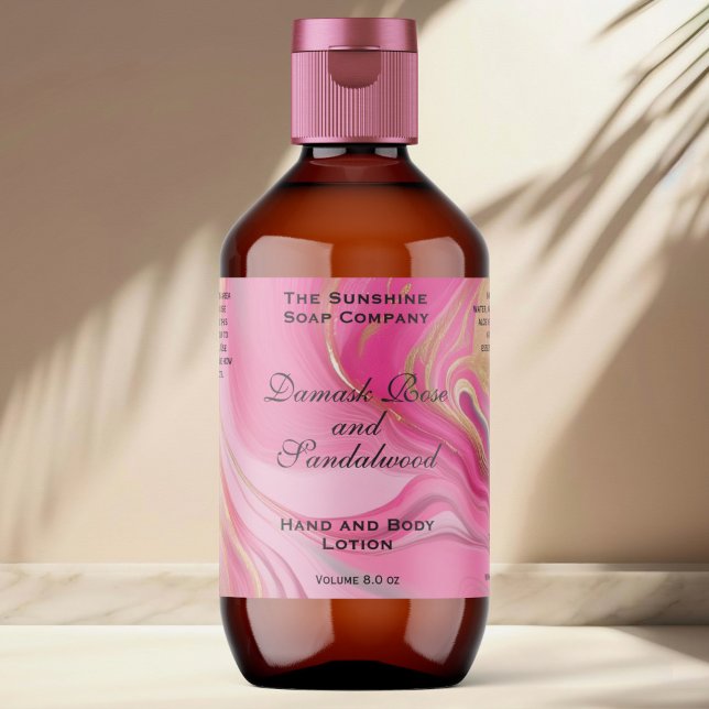 Pink Gold Foil Cosmetics or Dropper Bottle Label (Creator Uploaded)