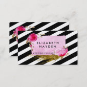 Pink gold foil Floral business card (Front/Back)