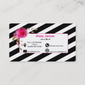 Pink gold foil Floral business card (Back)