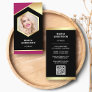 Pink Gold Foil Model Actress QR Code Photo Business Card