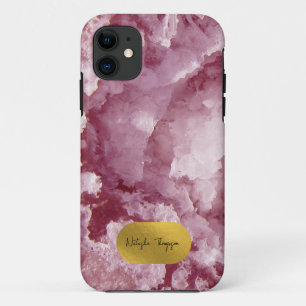 Pink Gold Foil Sea Crystals Signature iPhone 11 Case