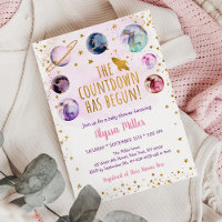 Pink Gold Galaxy Countdown Has Begun Baby Shower