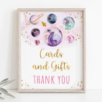 Pink Gold Galaxy Space Gifts Birthday Sign