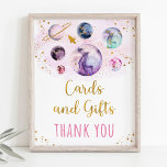 Pink Gold Galaxy Space Gifts Birthday Sign at Zazzle