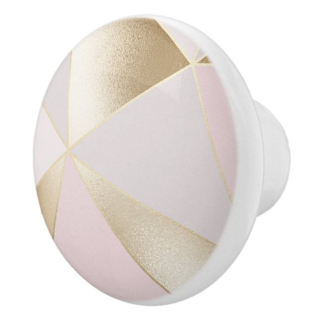Pink Gold Geometric   Ceramic Knob (Right)