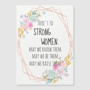 Pink Gold Geometric Floral Strong Women Encourage