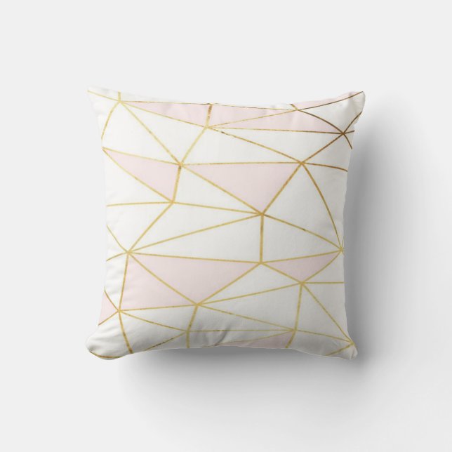 Pink Gold Geometric Pillow (Front)